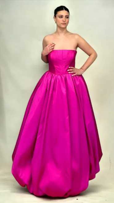 Abito in mikado fucsia con senza spalline – Vera Wang Bridesmaid